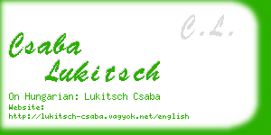 csaba lukitsch business card